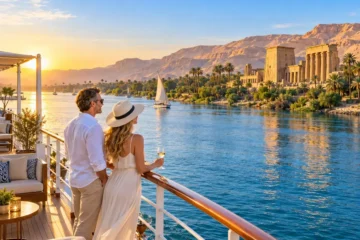7 Tage Nilkreuzfahrt Luxor Assuan mit Blick auf den Nil.