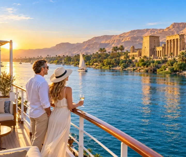 7 Tage Nilkreuzfahrt Luxor Assuan mit Blick auf den Nil.
